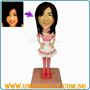 Personalized 3D Caricature Cosplay Attire Female Figurine